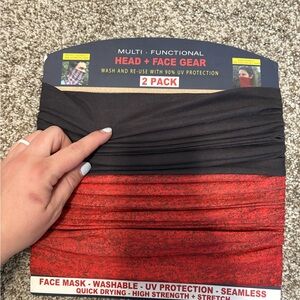 Black and Red Multi-Functional Head & Face Gear - 2 Pack